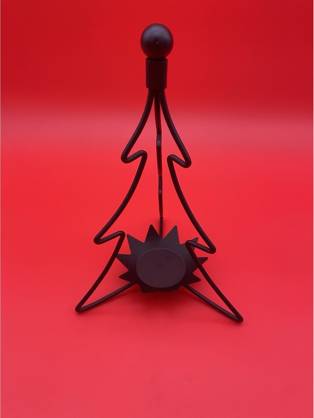 PartyLite Whispering Pines Black Metal Candle Votive Holder - 9.5" Tall - Picture 1 of 7